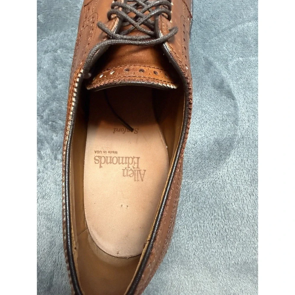 Allen Edmonds Sanford 5267 Chili Leather Brogue Cap Toe Oxfords Size 8.5 D